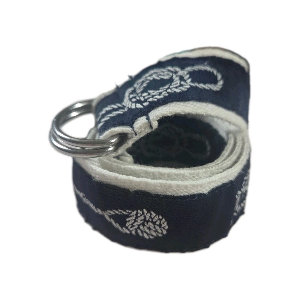 Polo Ralph Lauren Kids Navy Blue Nautical Rope Print D-Ring Belt